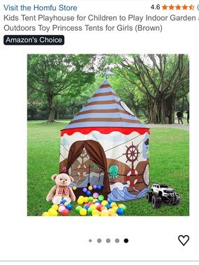 Kids Play Tent Castle - Brown Pirate Playhouse Tent for Imaginative Play. NEW